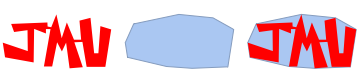 A non-convex polygon red (left), its convex hull (center), and the polygon
shown on top of its convex hull (right)