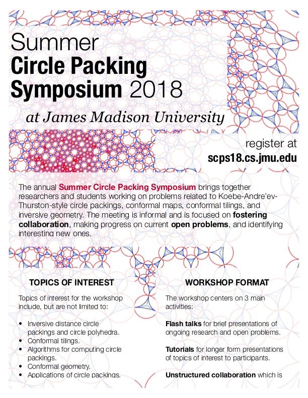 Summer Circle Packing Symposium 2019 Flyer