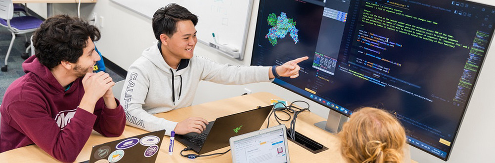 Students in CS research lab