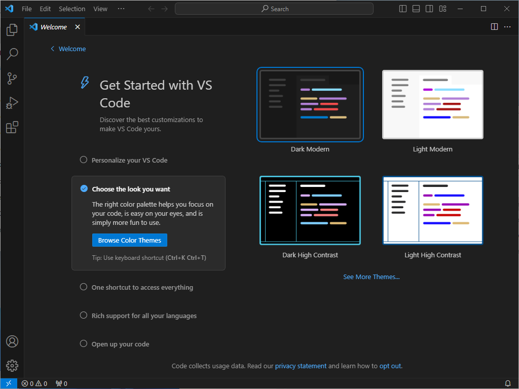 Welcome - Visual Studio Code