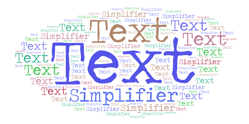 word cloud with "text" and "simplifier"