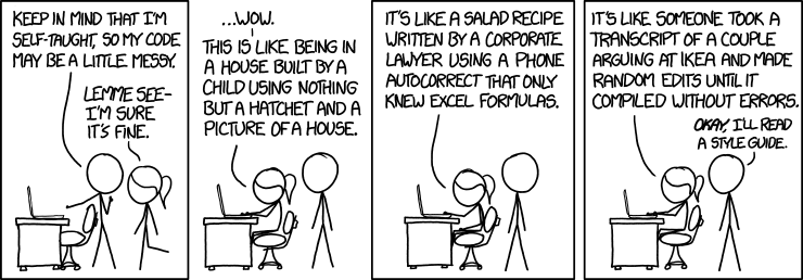 xkcd comic: Code Quality