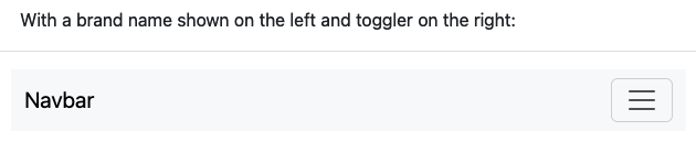 screenshot from bootstrap docs showing the navbar in its collapsed presentation