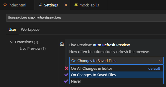 Turn off Auto Refresh