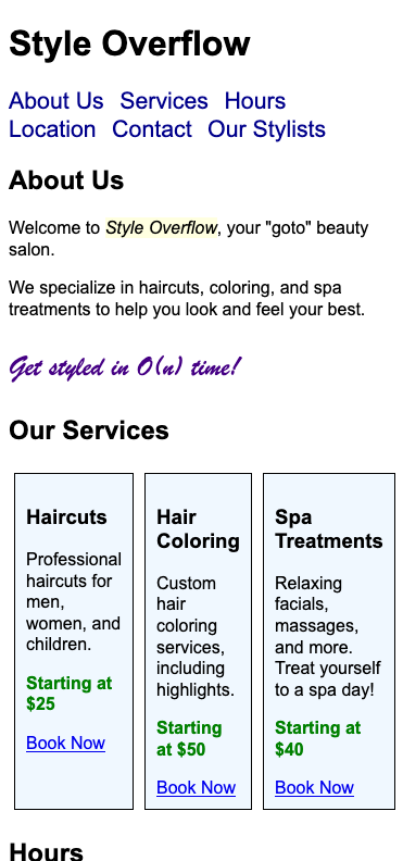 Style Overflow webpage has the curls below the fold.