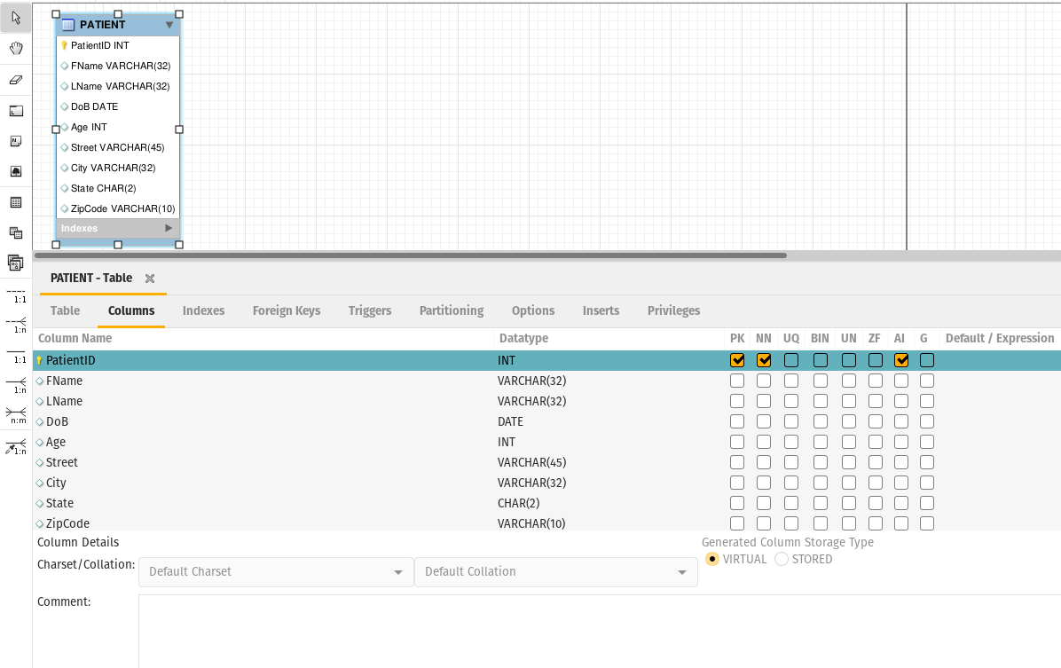 Adding columns to a table