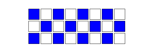 A grid of alternating color blocks