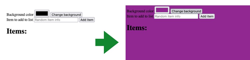 Background changes from white to purple