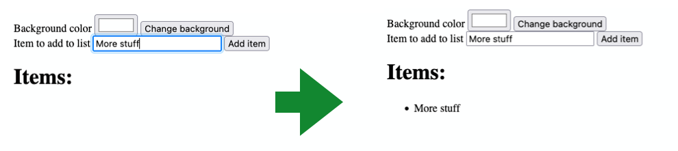 Empty list has "more stuff" item added