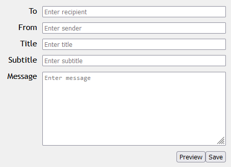 Screenshot of left side of app