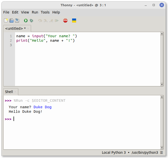 Thonny screenshot